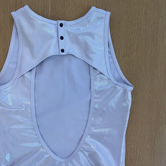 Women's Nike Revolve Size S Bodysuit GCE Iridescent Oxygen Purple Open Back - Picture 5 of 8